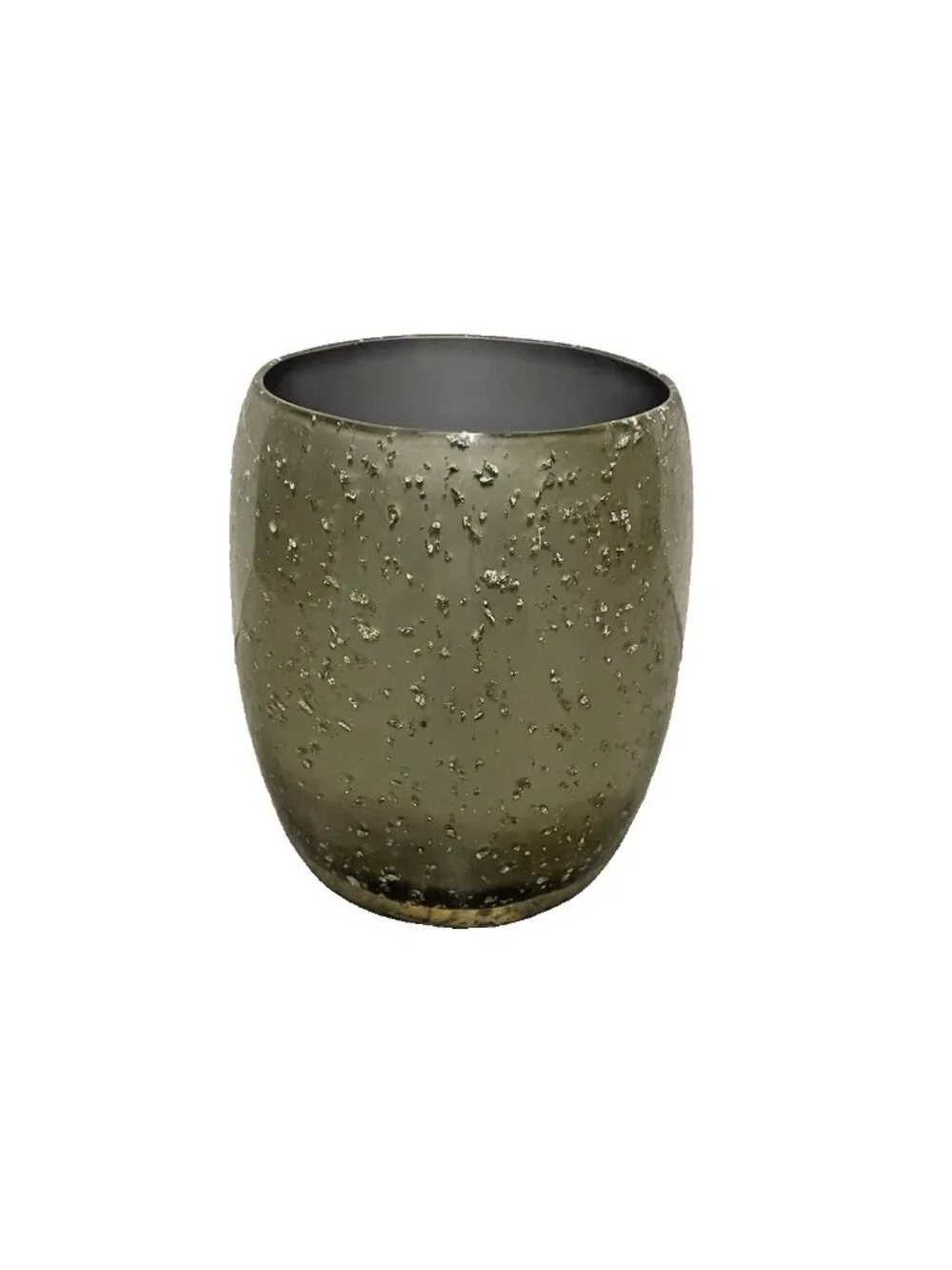 Nicole Miller Gold Rush Lucite Wastebasket Sage Green Silver Foil Vintage Glam